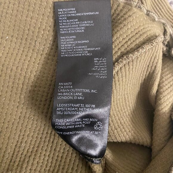 Urban Outfitters Olive Green Ribbed Long Sleeve Crop Top (Size M) - Picture 8 of 8